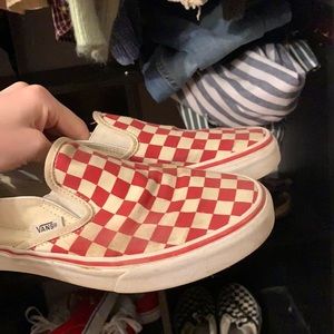 Red checkered Vans